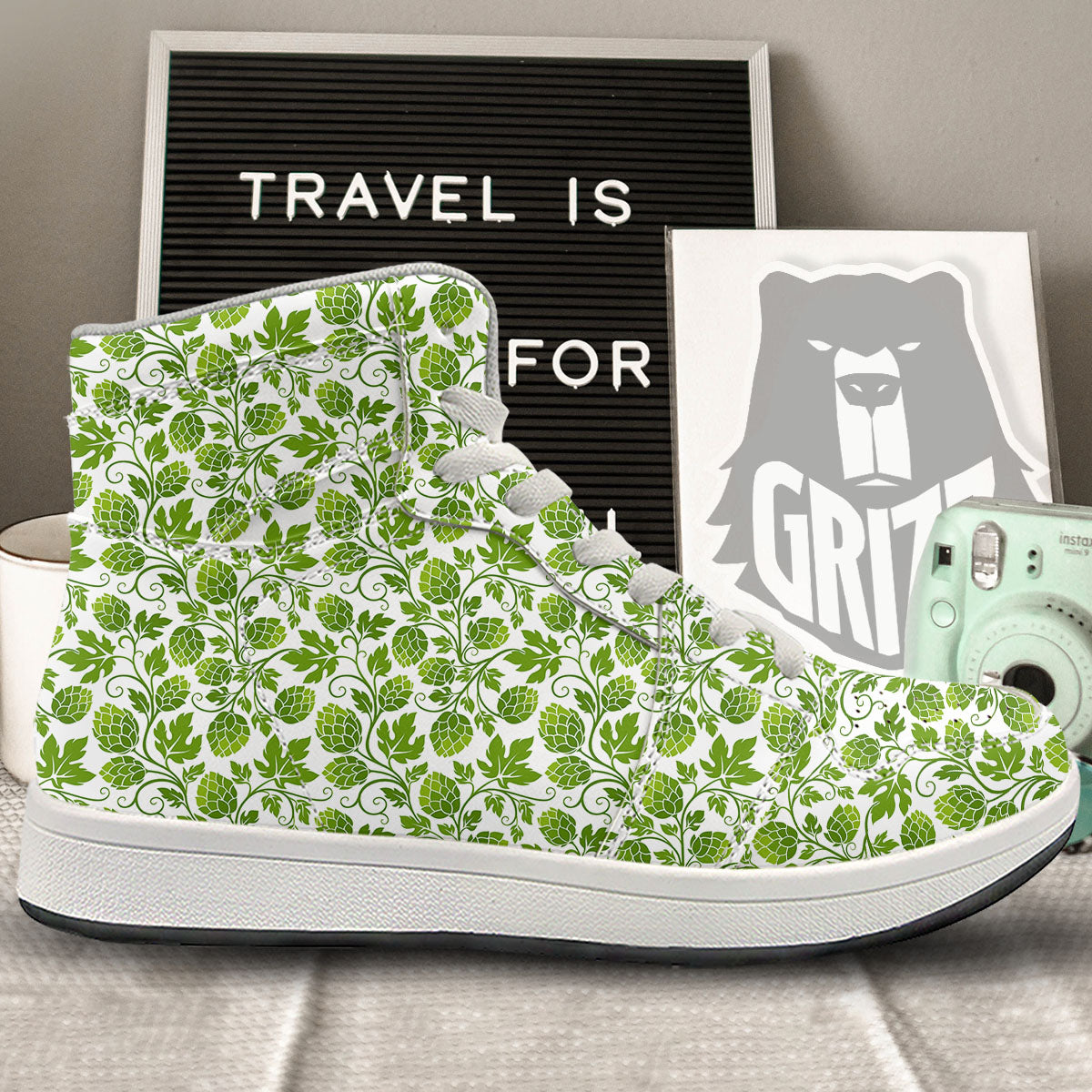 Hop Cone Cartoon Print Pattern High Top Sneakers-grizzshop