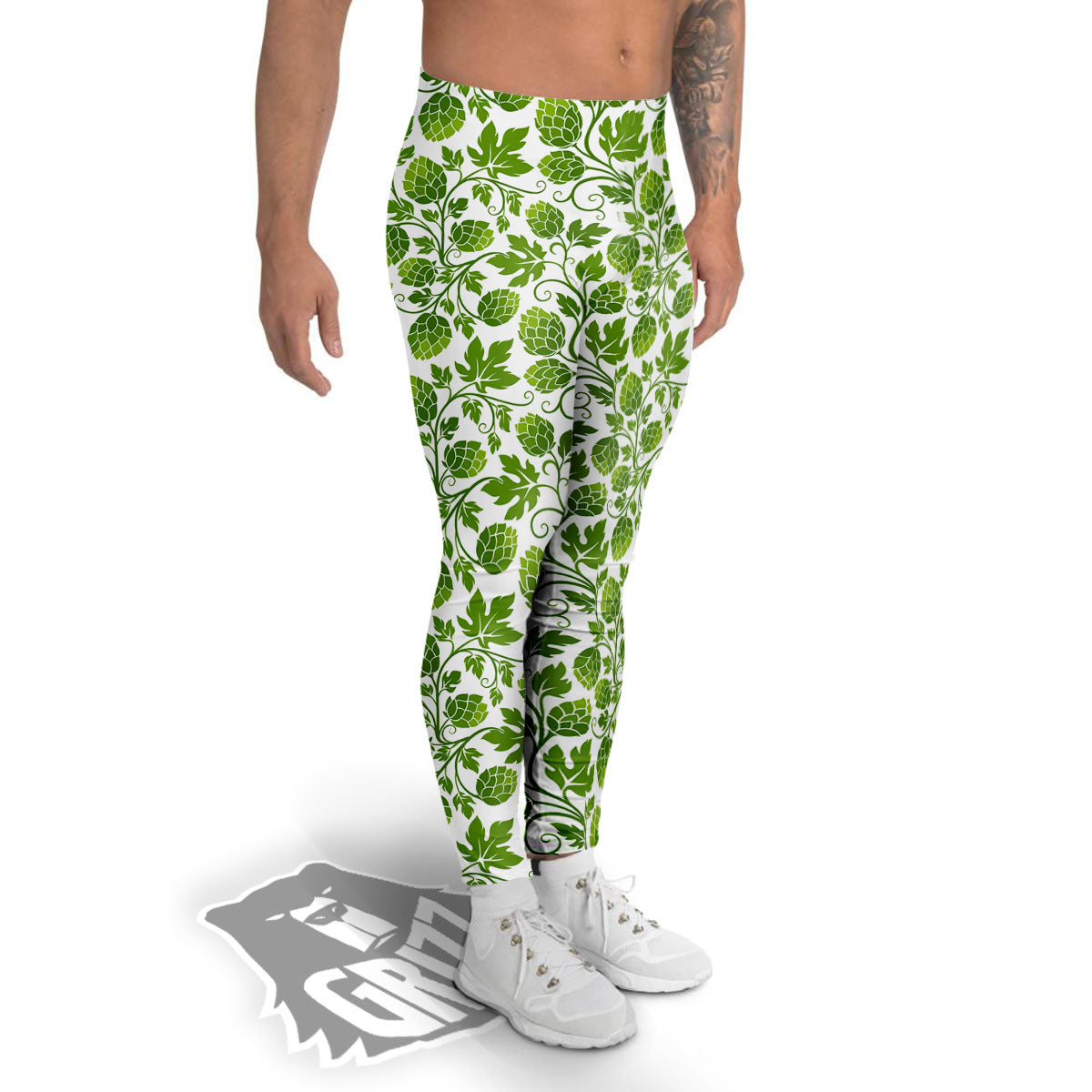 Hop Cone Cartoon Print Pattern Men's Leggings-grizzshop