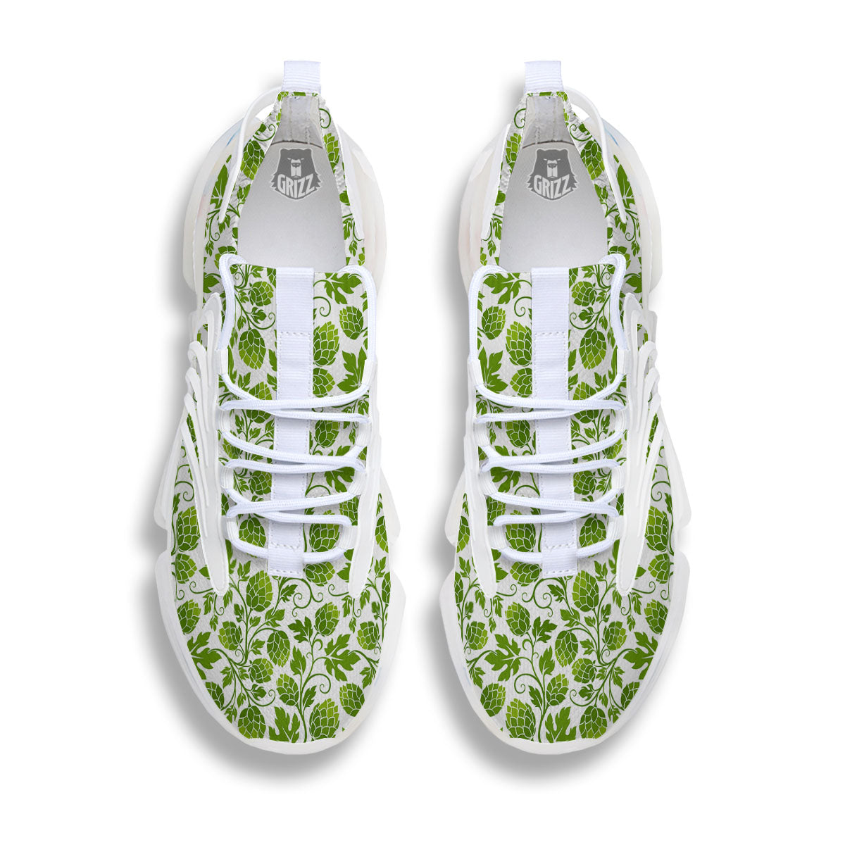 Hop Cone Cartoon Print Pattern White Gym Shoes-grizzshop