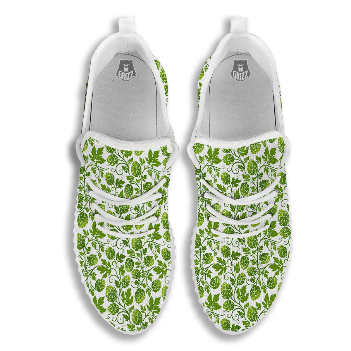 Hop Cone Cartoon Print Pattern White Walking Shoes-grizzshop