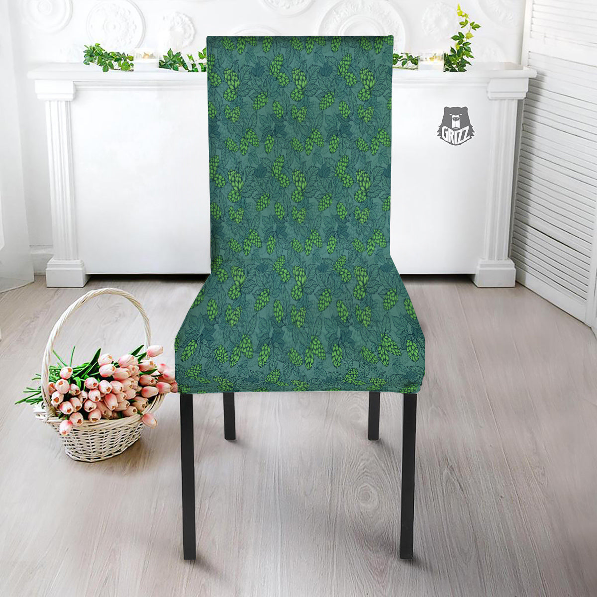 Hop Cone Cute Print Pattern Dining Chair Slipcover-grizzshop