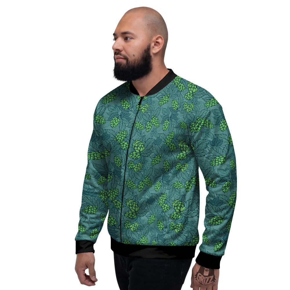 Hop Cone Cute Print Pattern Men's Bomber Jacket-grizzshop