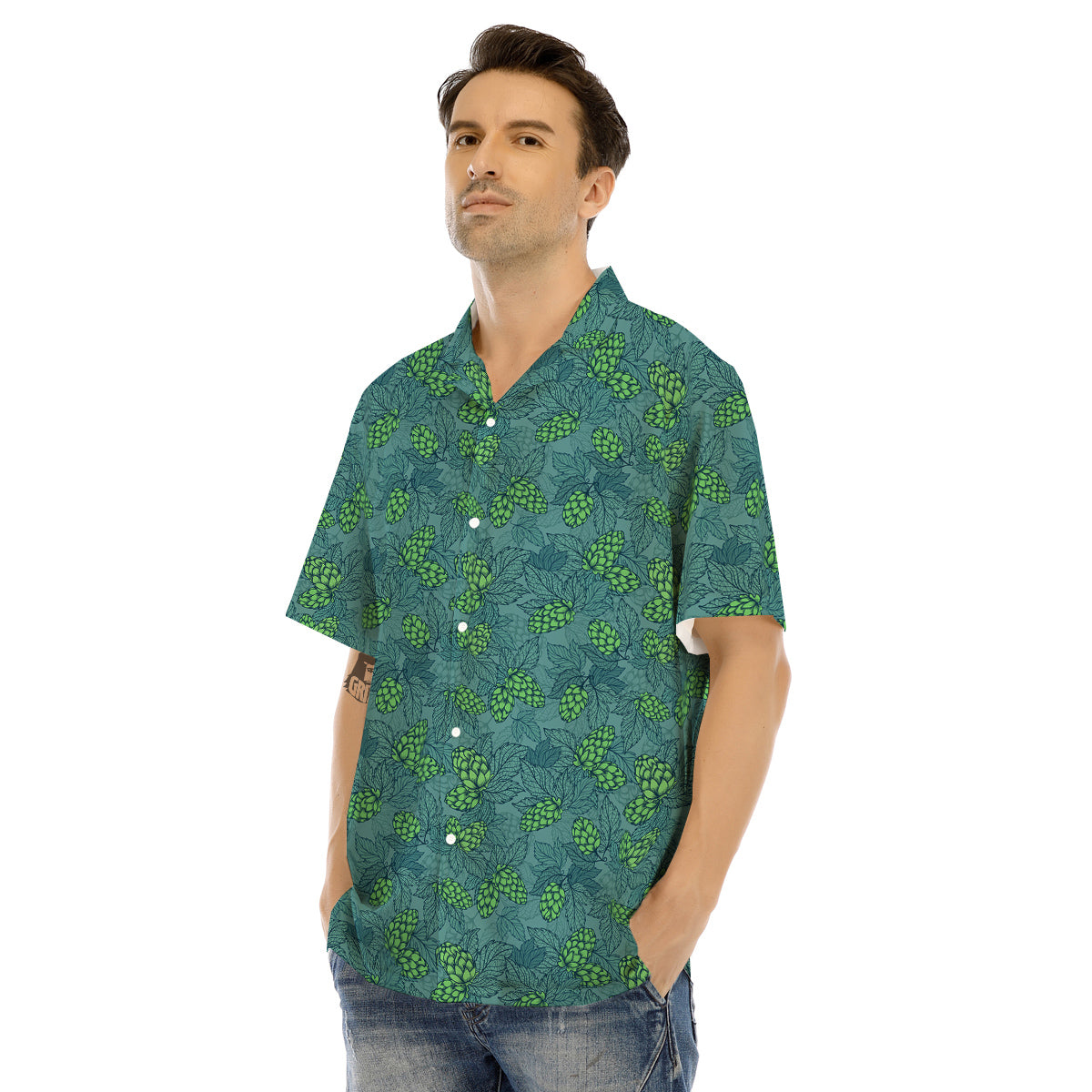 Hop Cone Cute Print Pattern Men's Hawaiian Shirt-grizzshop