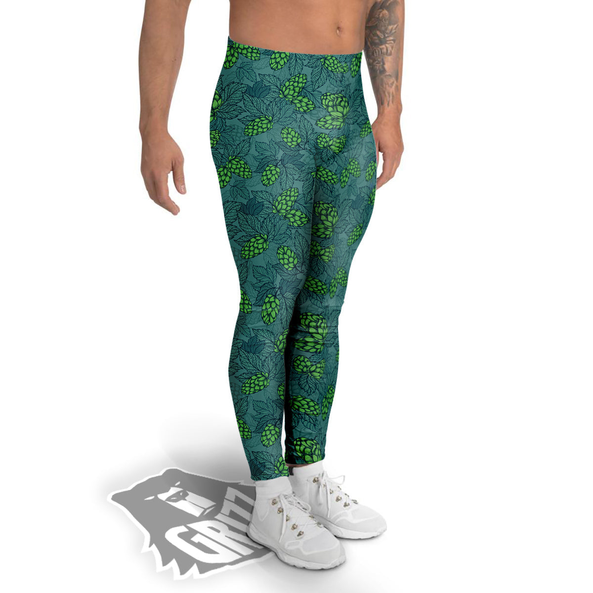 Hop Cone Cute Print Pattern Men's Leggings-grizzshop