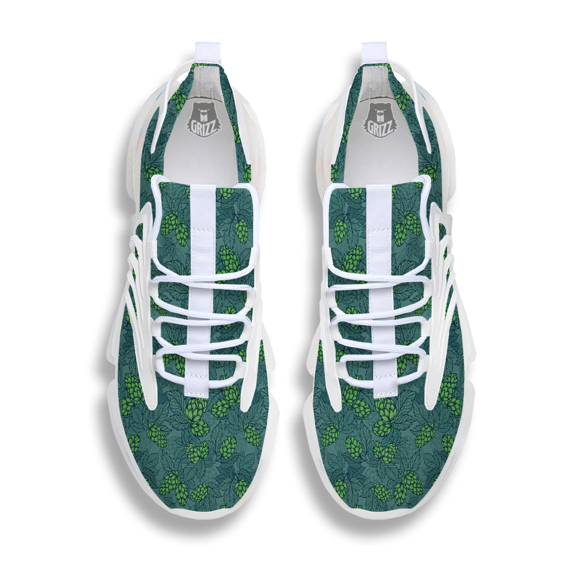 Hop Cone Cute Print Pattern White Gym Shoes-grizzshop