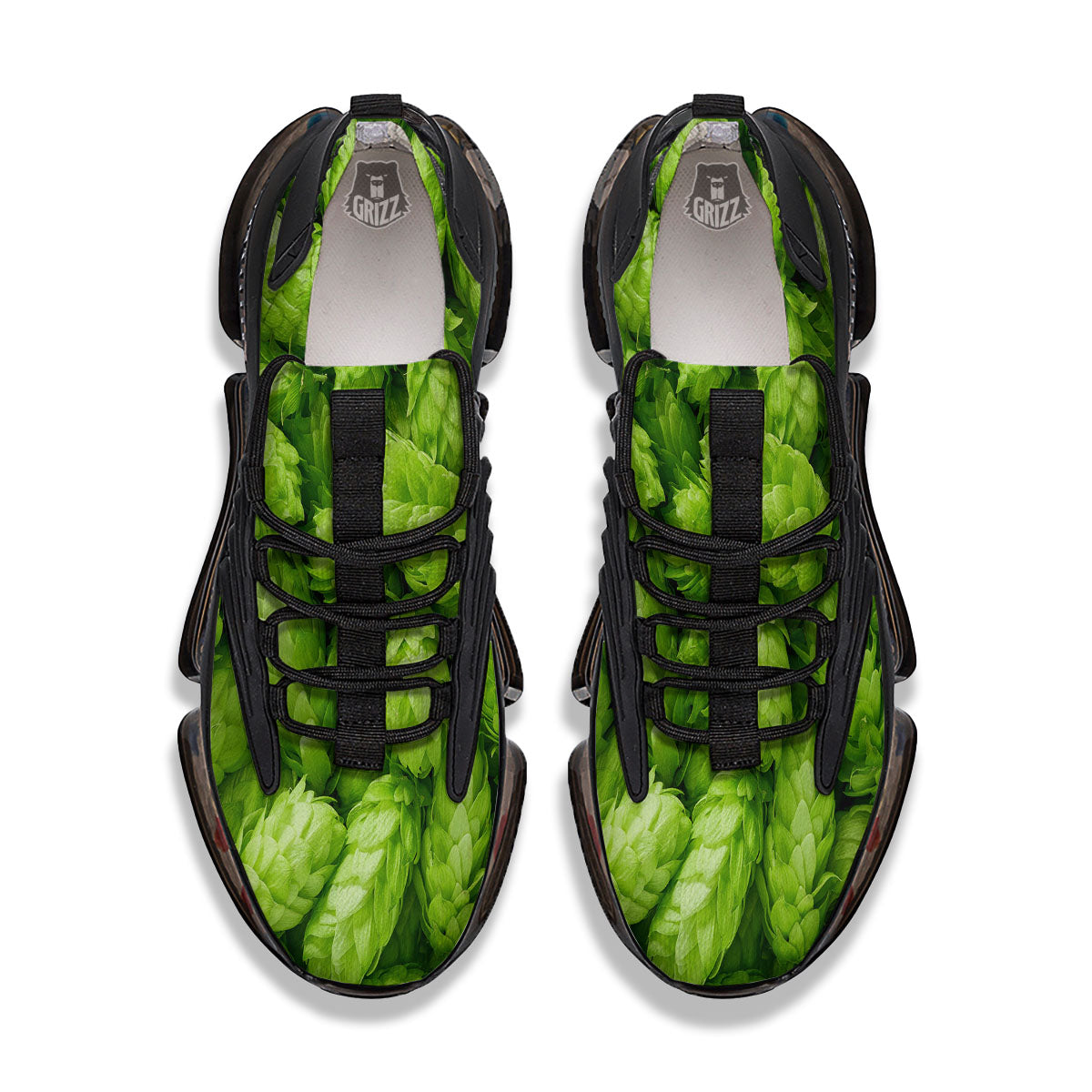 Hop Cone Fresh Print Black Gym Shoes-grizzshop
