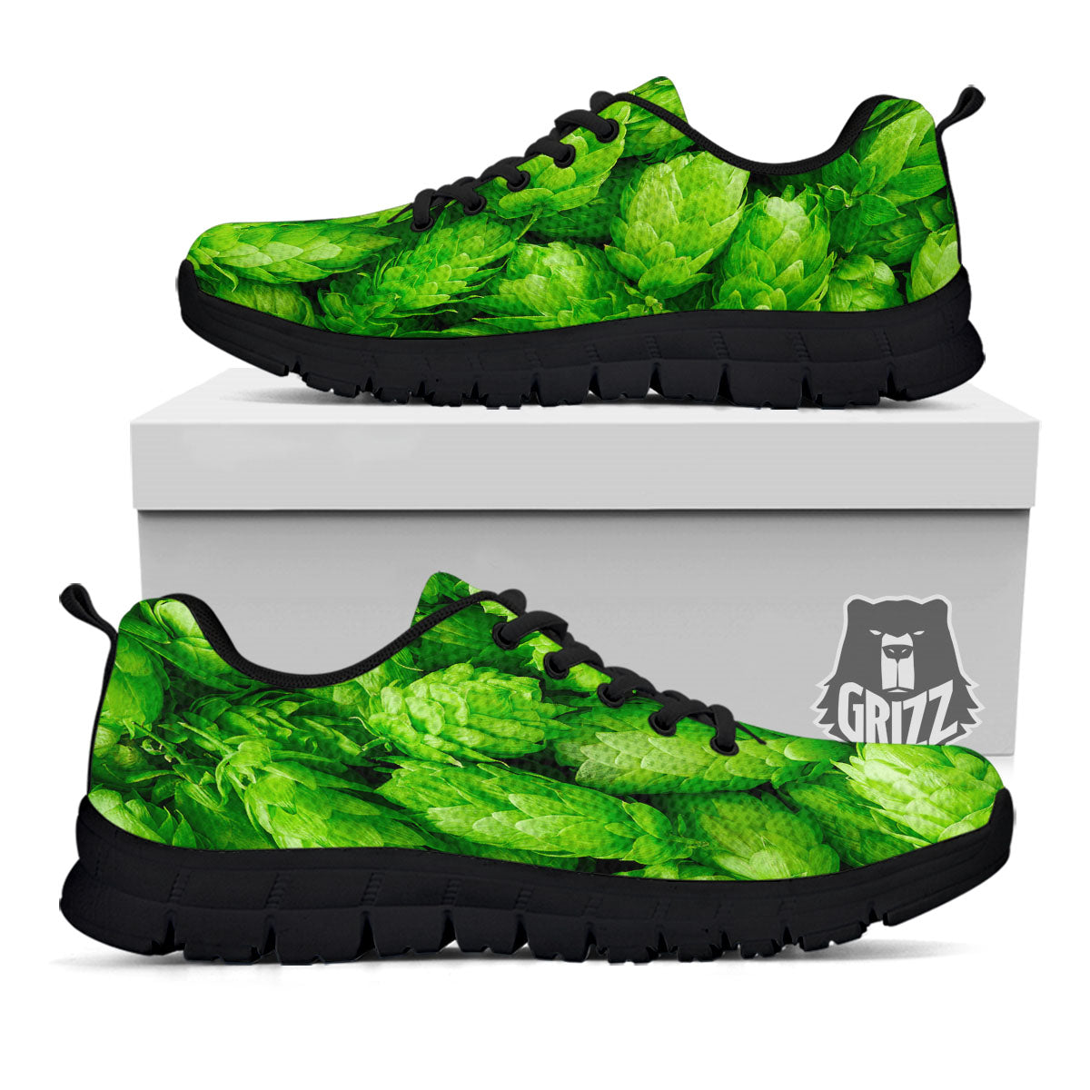 Hop Cone Fresh Print Black Sneaker-grizzshop