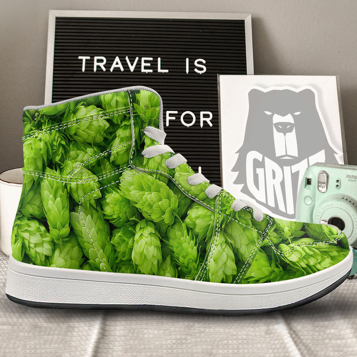 Hop Cone Fresh Print High Top Sneakers-grizzshop
