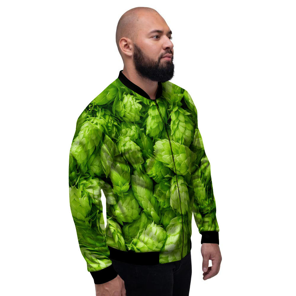 Hop Cone Fresh Print Men's Bomber Jacket-grizzshop
