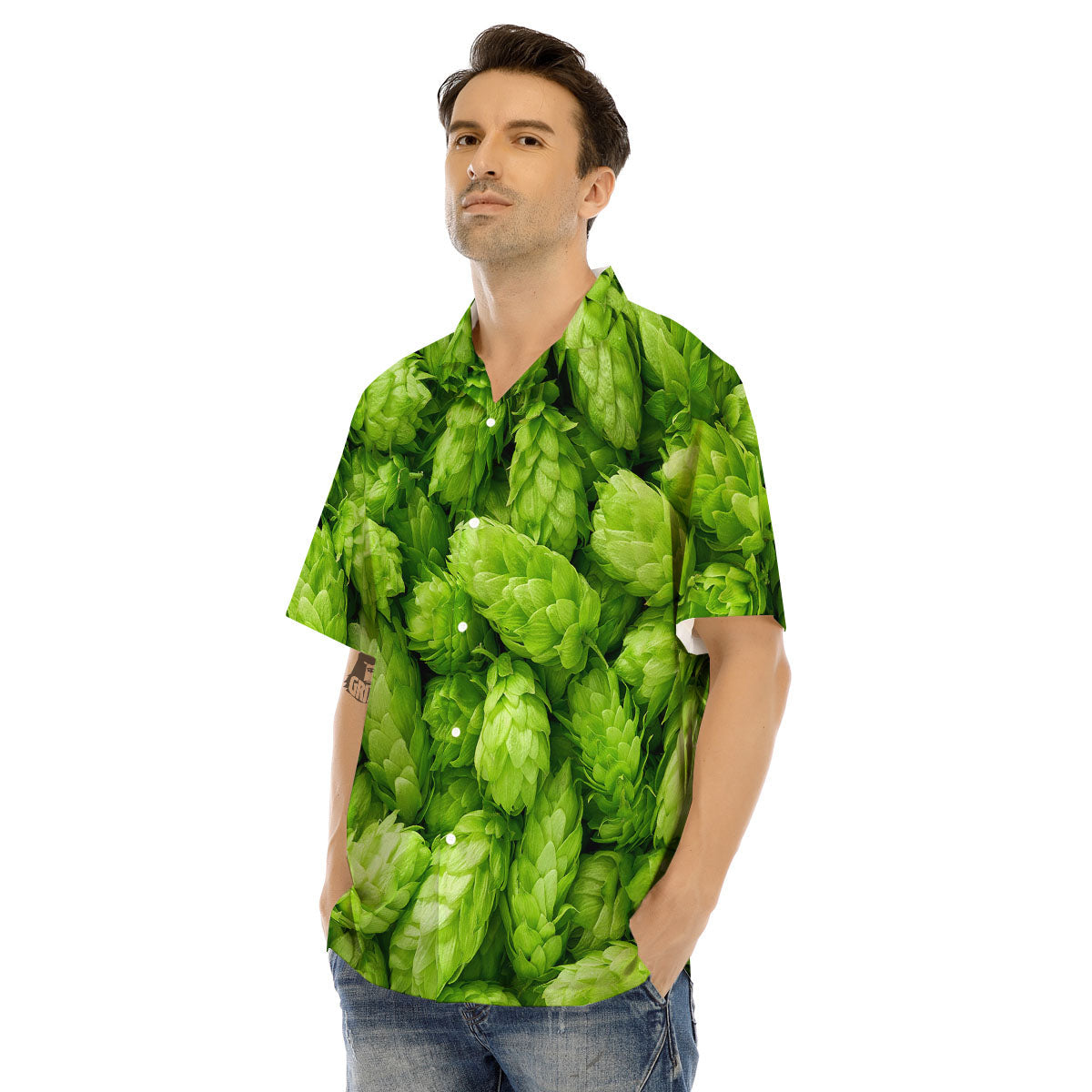Hop Cone Fresh Print Men's Hawaiian Shirt-grizzshop