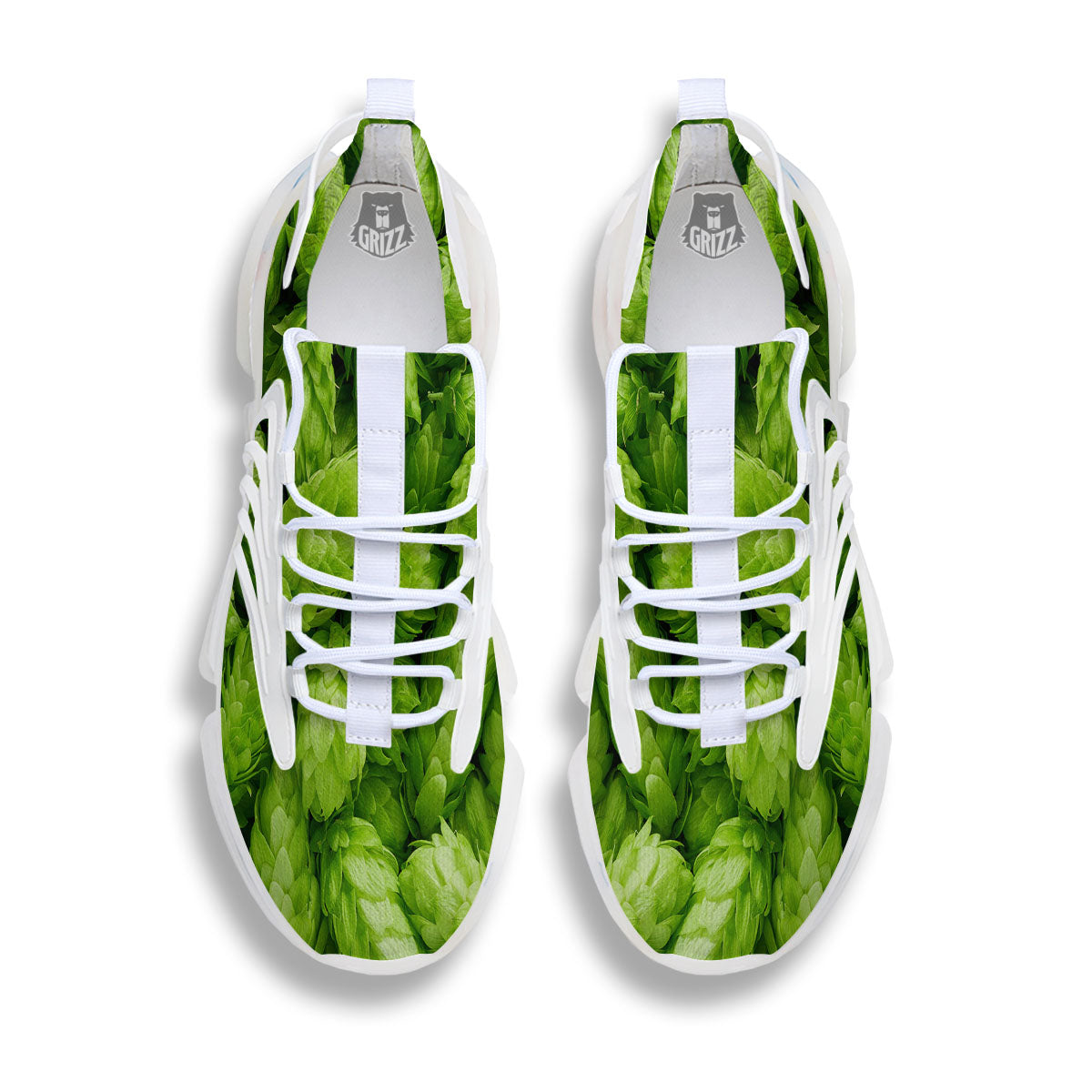 Hop Cone Fresh Print White Gym Shoes-grizzshop