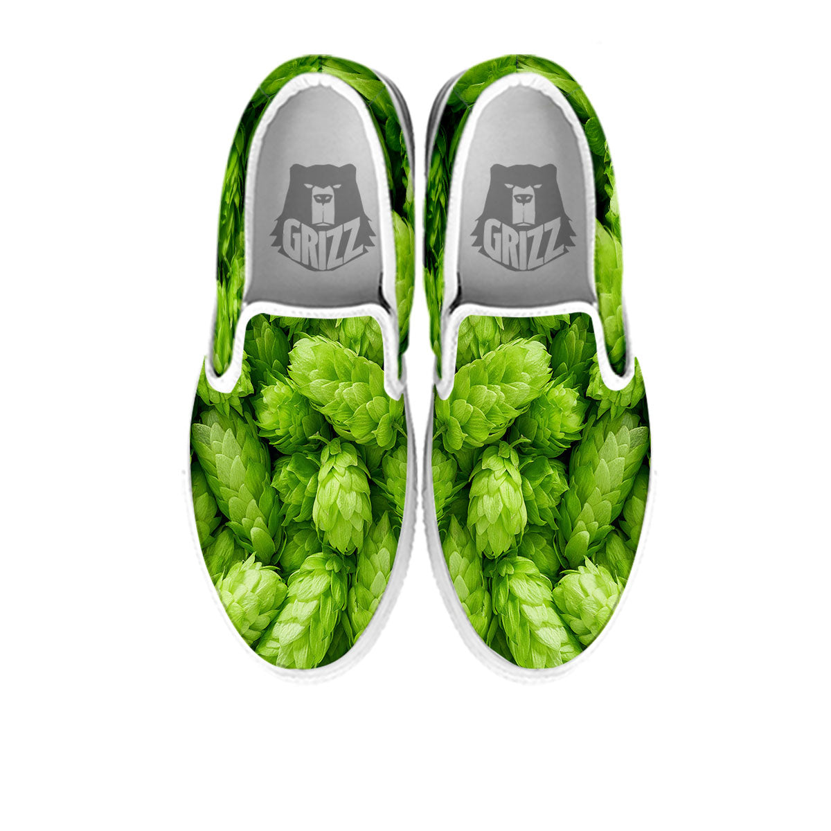 Hop Cone Fresh Print White Slip On Shoes-grizzshop