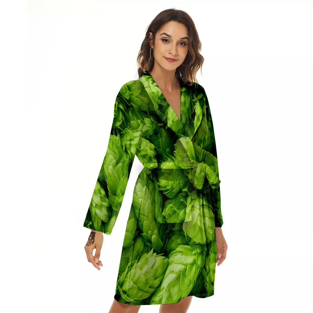 Hop Cone Fresh Print Women's Robe-grizzshop
