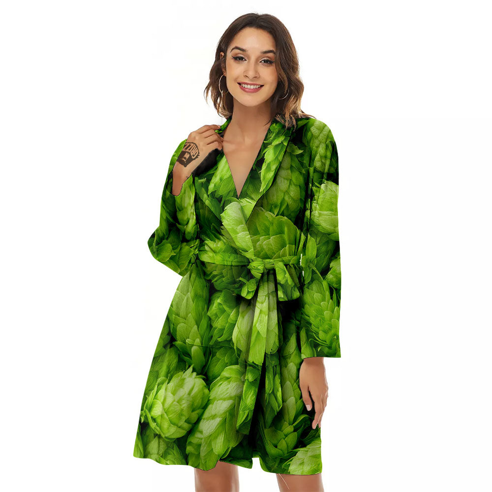 Hop Cone Fresh Print Women's Robe-grizzshop