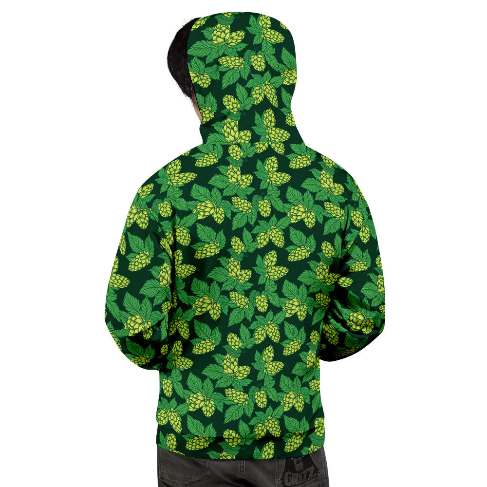 Hop Cone Green Print Pattern Men's Hoodie-grizzshop