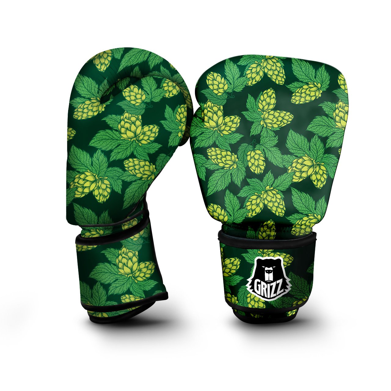 Hop Cone Vintage Print Pattern Boxing Gloves-grizzshop