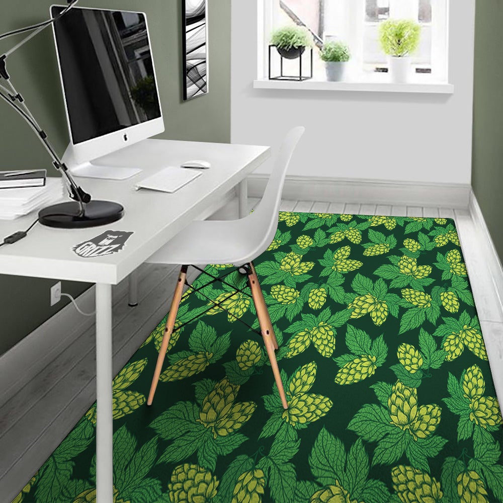 Hop Cone Vintage Print Pattern Floor Mat-grizzshop