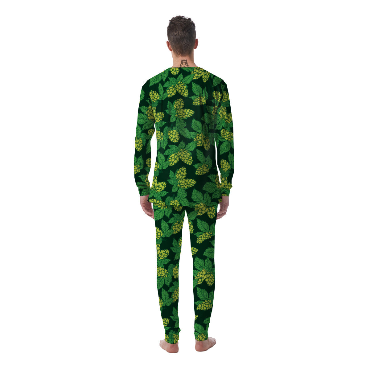 Hop Cone Vintage Print Pattern Men's Pajamas-grizzshop