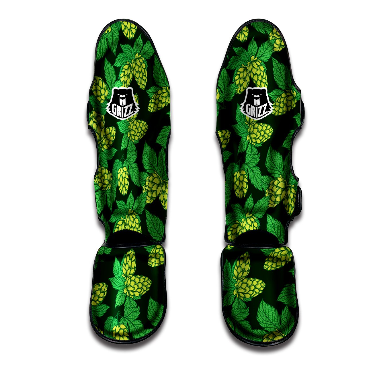 Hop Cone Vintage Print Pattern Muay Thai Shin Guards-grizzshop