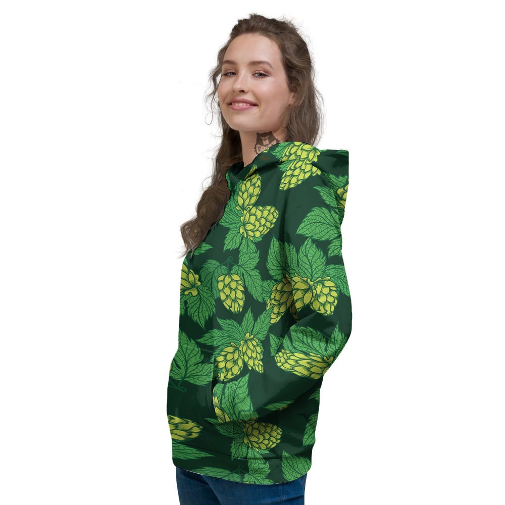 Hop Cone Vintage Print Pattern Women's Hoodie-grizzshop