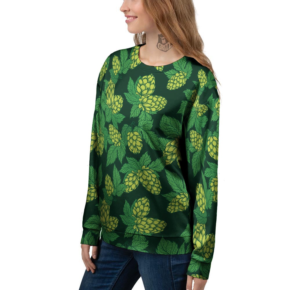 Hop Cone Vintage Print Pattern Women's Sweatshirt-grizzshop