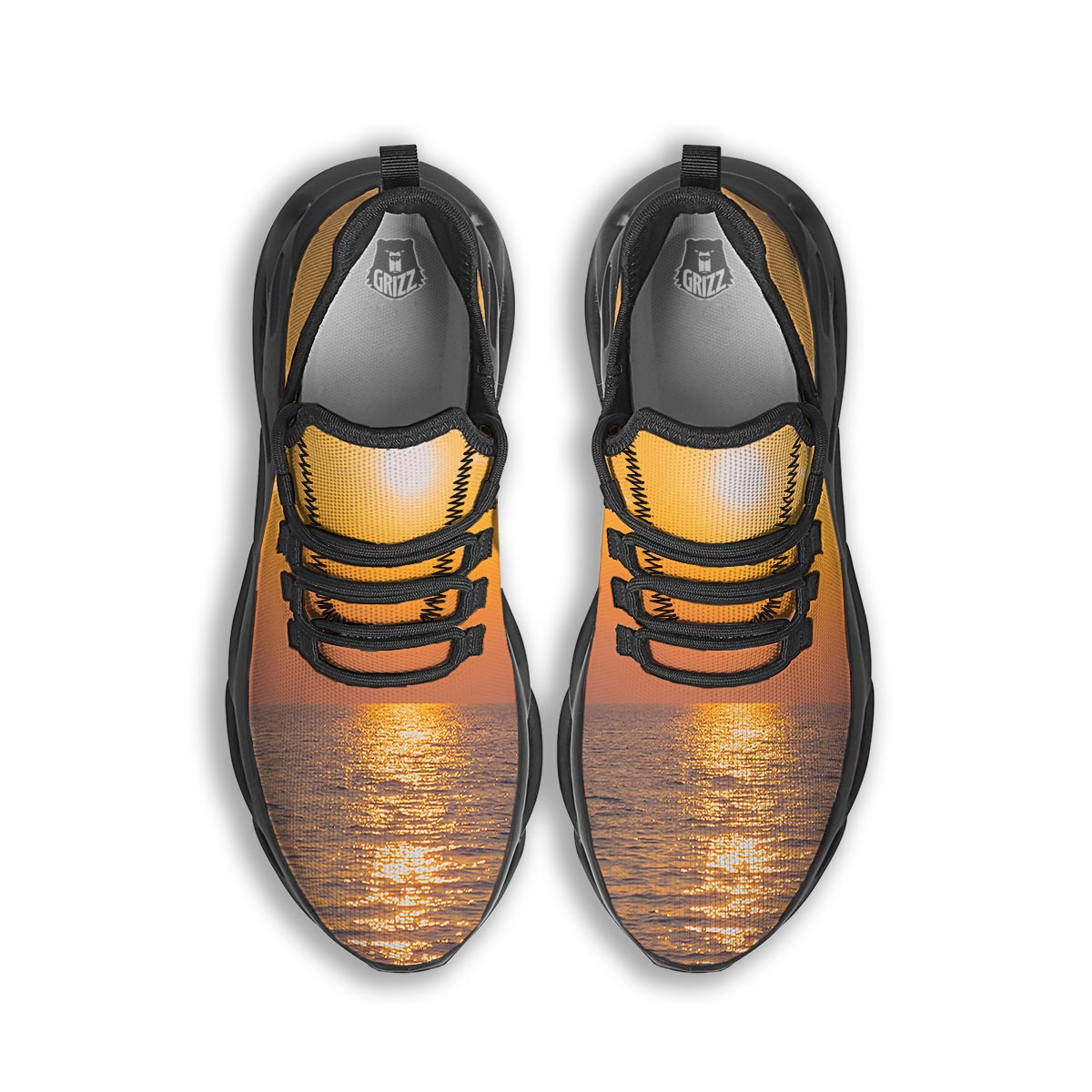 Horizon Sunrise Print Black Running Shoes-grizzshop