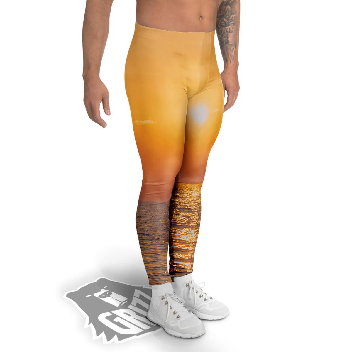 Horizon Sunrise Print Men's Leggings-grizzshop
