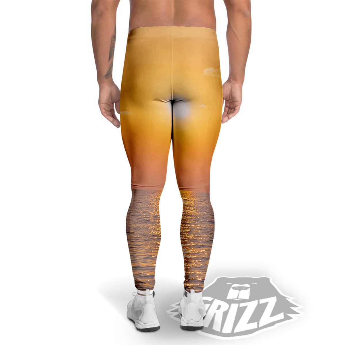 Horizon Sunrise Print Men's Leggings-grizzshop