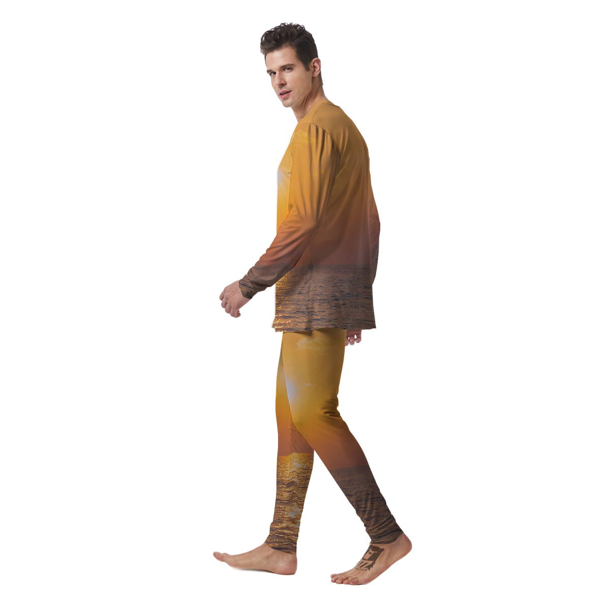 Horizon Sunrise Print Men's Pajamas-grizzshop