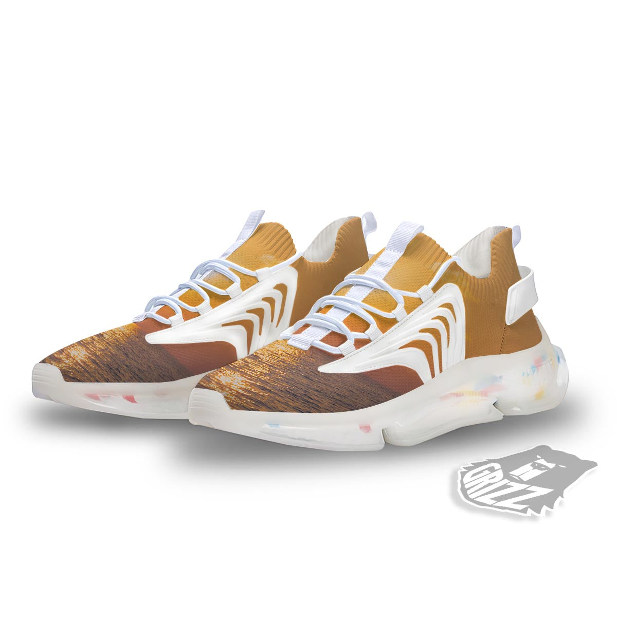 Horizon Sunrise Print White Gym Shoes-grizzshop