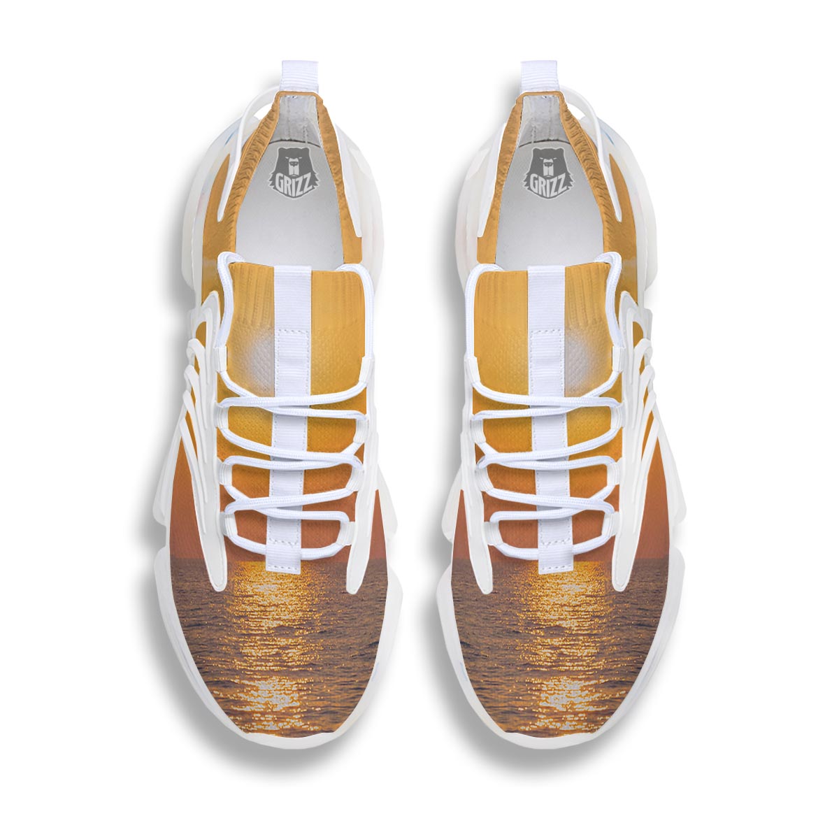 Horizon Sunrise Print White Gym Shoes-grizzshop