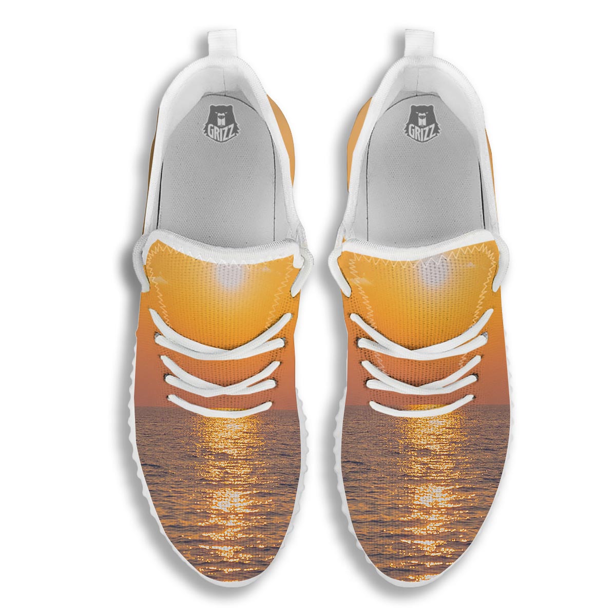 Horizon Sunrise Print White Walking Shoes-grizzshop