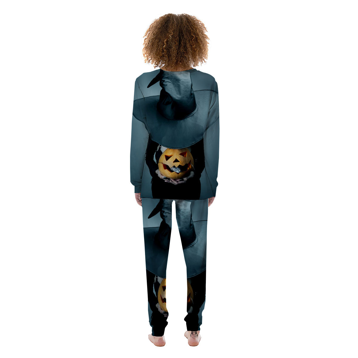 Horror Witch Halloween Print Women's Pajamas-grizzshop