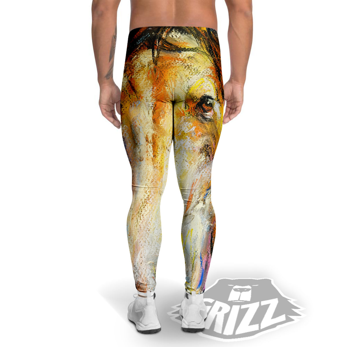 Horse Painting Colorful Print Men's Leggings-grizzshop