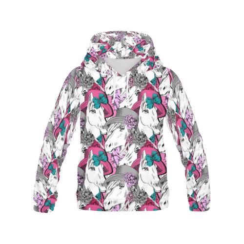 Horse Pattern Print Men Pullover Hoodie-grizzshop