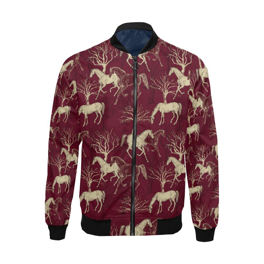 Horse Print Pattern Men's Bomber Jacket-grizzshop