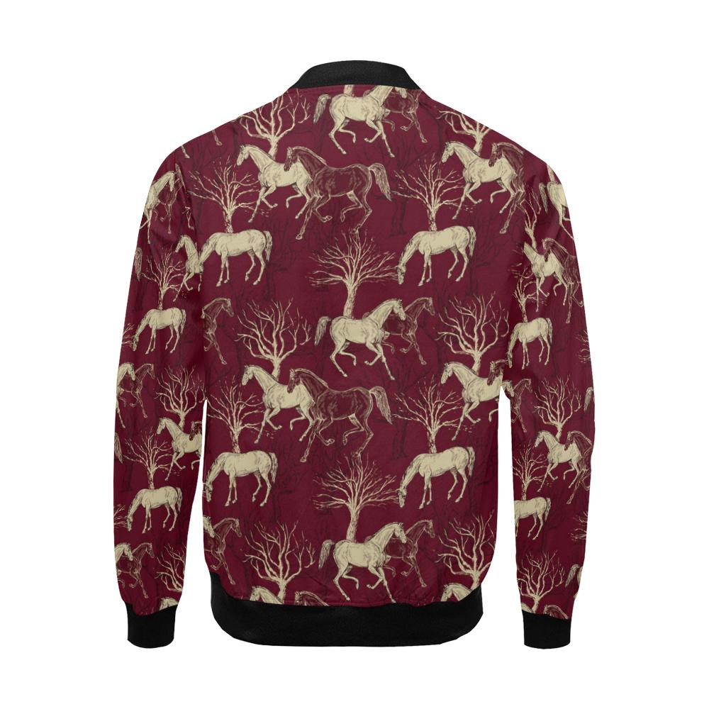 Horse Print Pattern Men's Bomber Jacket-grizzshop