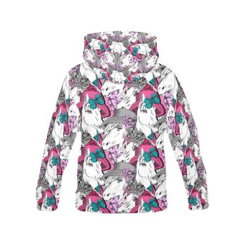 Horse Pattern Print Women Pullover Hoodie-grizzshop