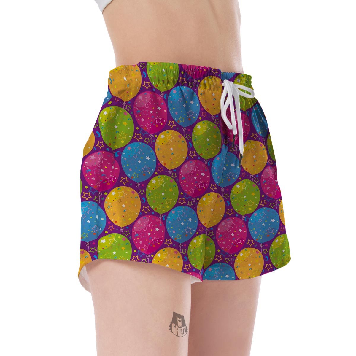 Hot Air Balloon Colorful Pattern Print Women's Shorts-grizzshop