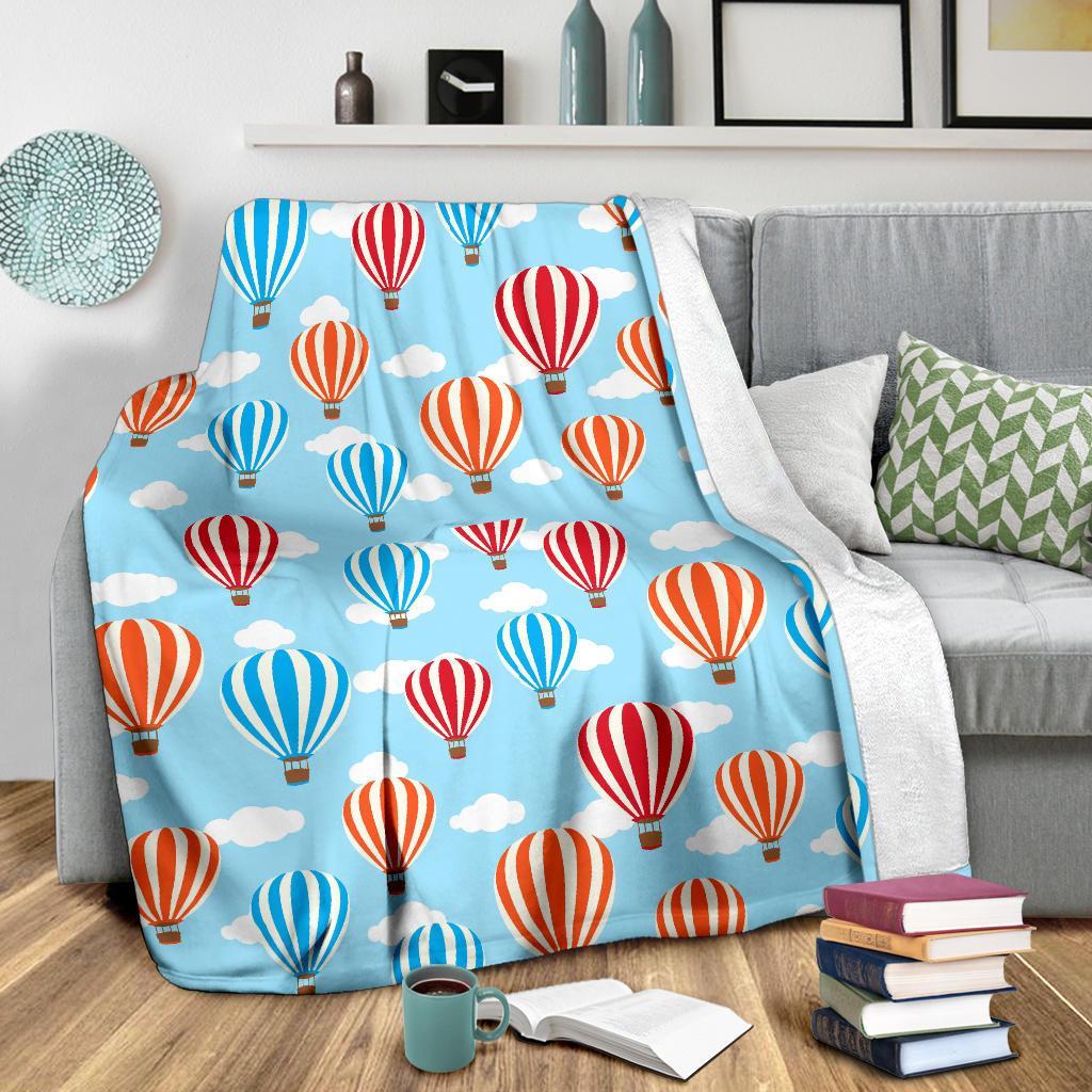 Hot Air Cloud Balloon Pattern Print Blanket-grizzshop