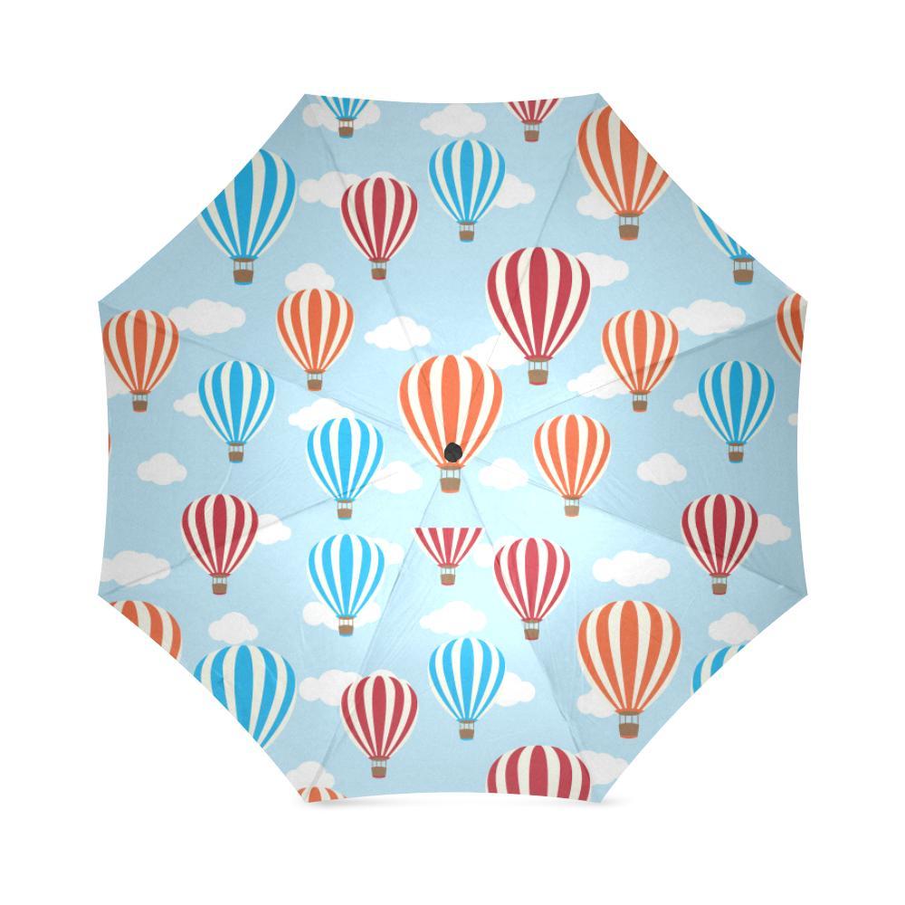 Hot Air Cloud Balloon Pattern Print Foldable Umbrella-grizzshop