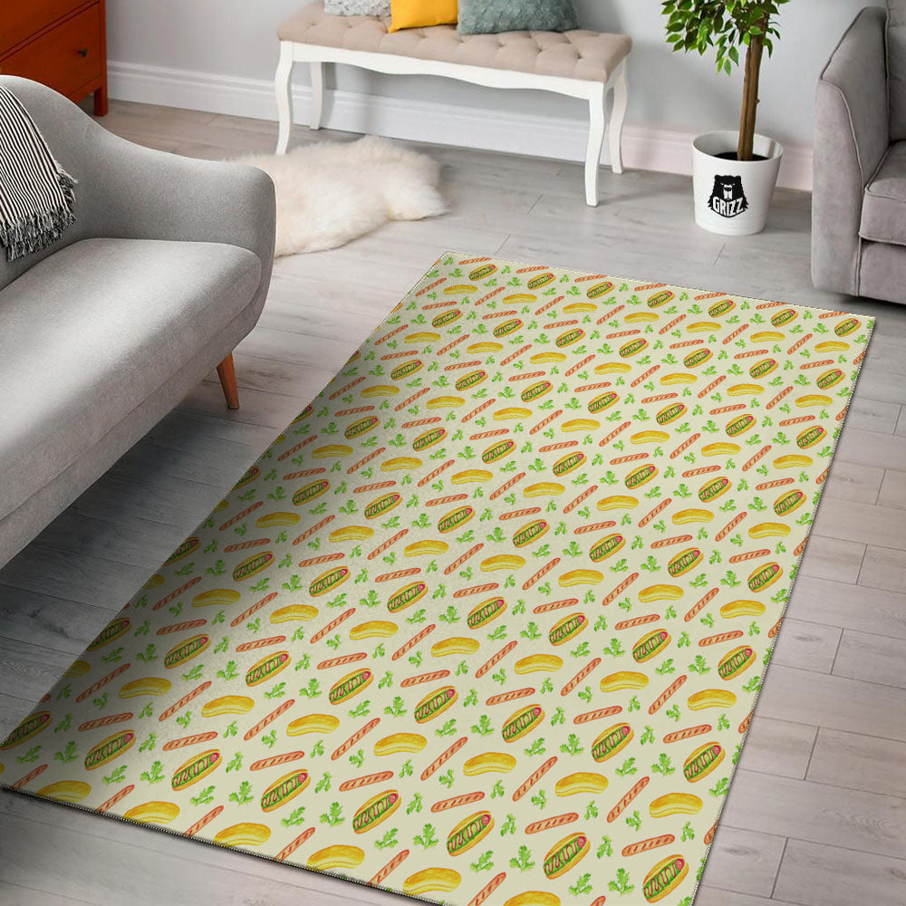 Hot Dog Drawing Print Pattern Floor Mat-grizzshop