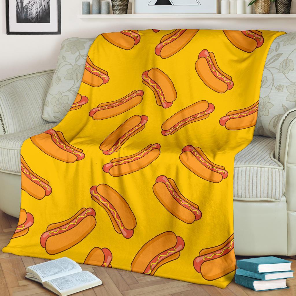 Hot Dog Pattern Print Blanket-grizzshop