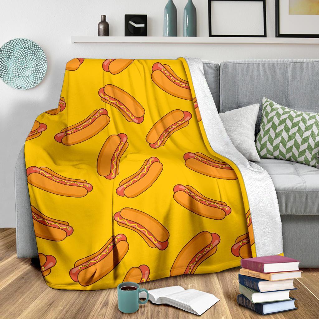 Hot Dog Pattern Print Blanket-grizzshop