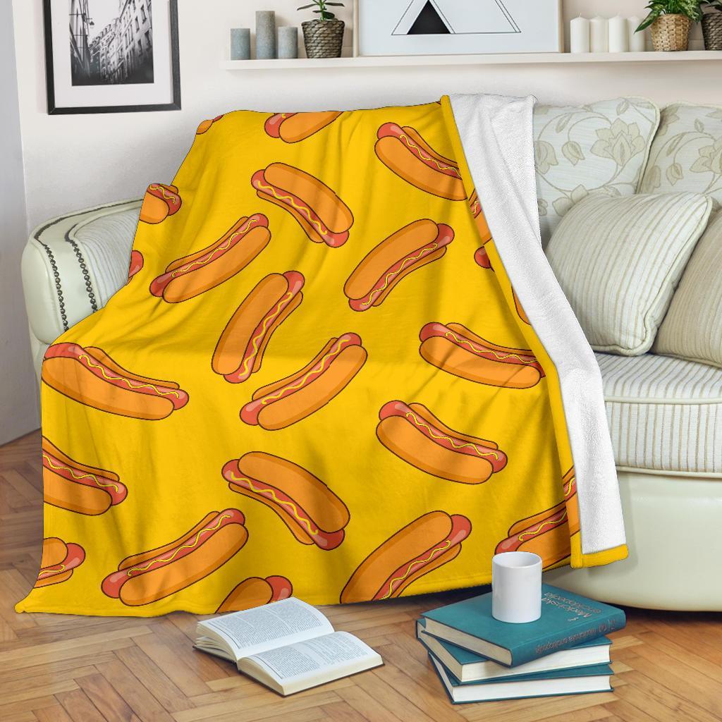 Hot Dog Pattern Print Blanket-grizzshop