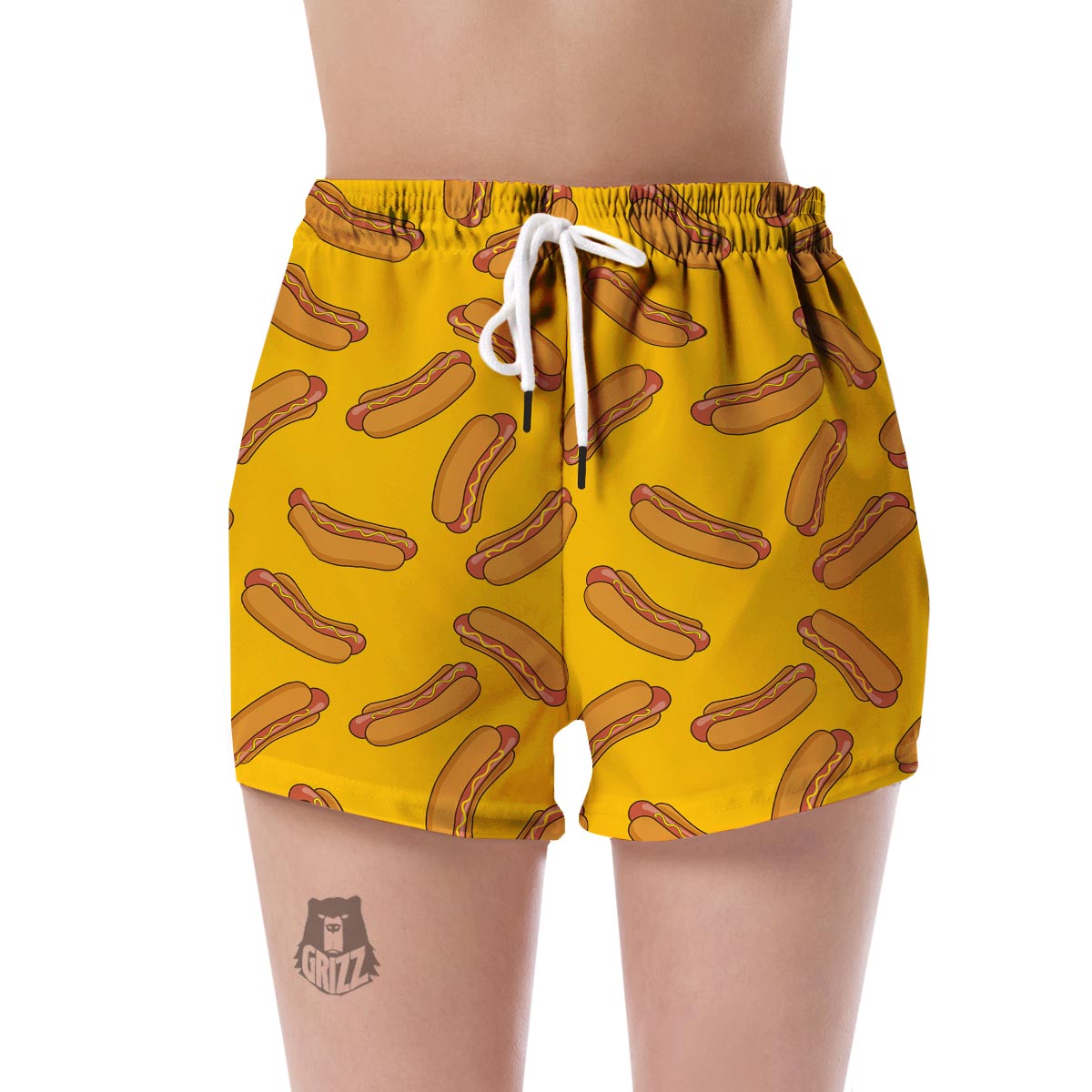 Hot Dog Pattern Print Women's Shorts-grizzshop