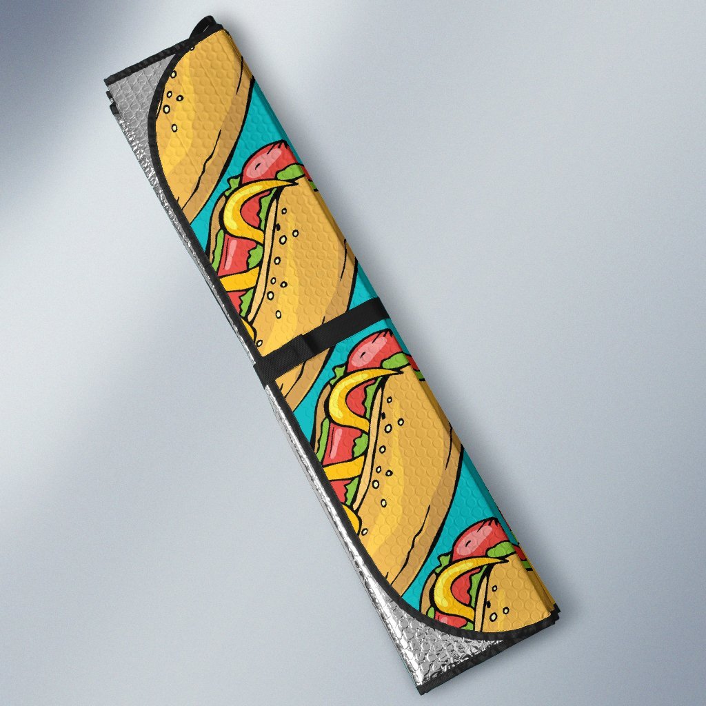 Hot Dog Print Pattern Car Sun Shade-grizzshop