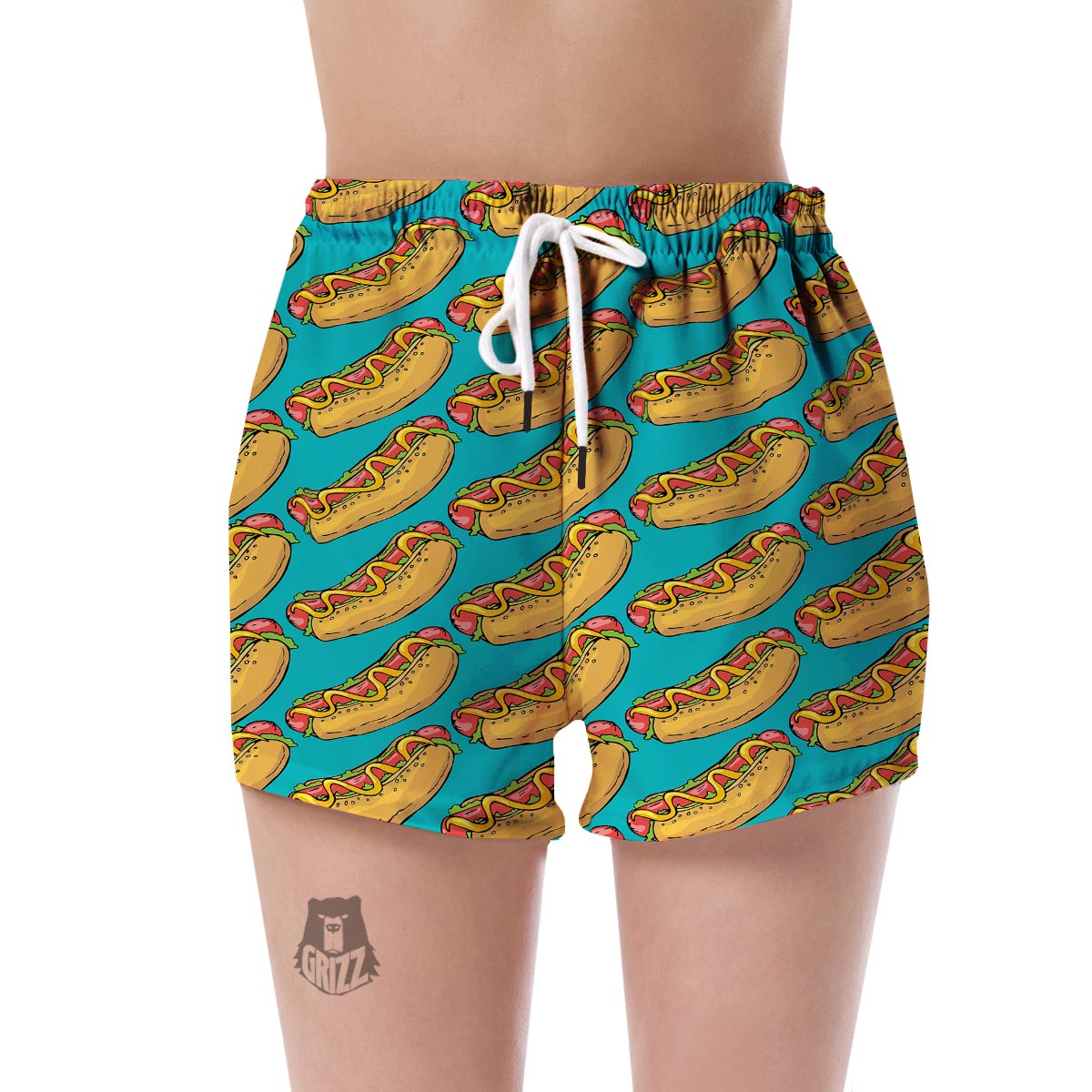 Hot Dog Print Pattern Women's Shorts-grizzshop