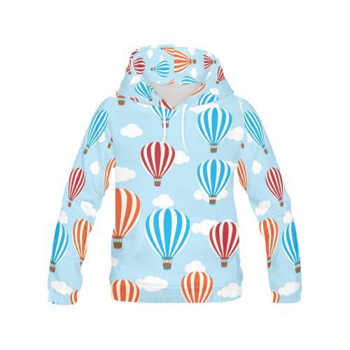 Hot Air Cloud Balloon Pattern Print Women Pullover Hoodie-grizzshop