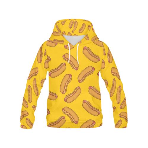 Hot Dog Pattern Print Men Pullover Hoodie-grizzshop
